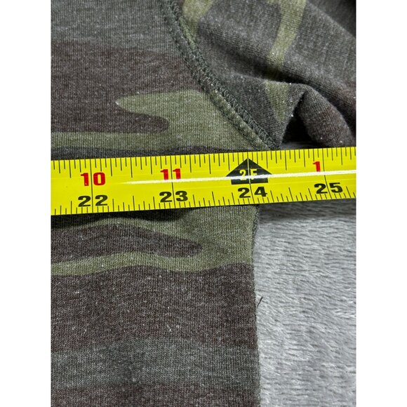 Z Supply Camo Sweater M Long Sleeve Crew Neck Distressed Hem Weekender Boho Slit - Picture 10 of 11
